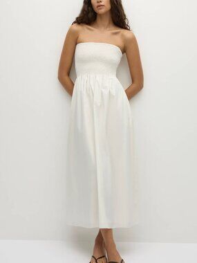 Faithfull the Brand – Jamie Midi Dress, White, Size L